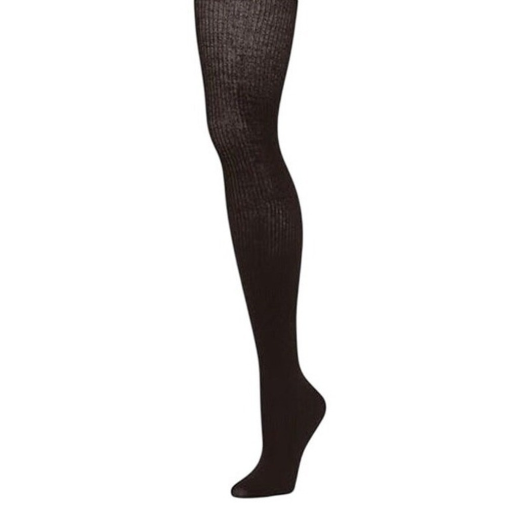 Merino Wool Tights Medium Espresso Brown Ribbed Karla B.ella Opaque NEW Warm M